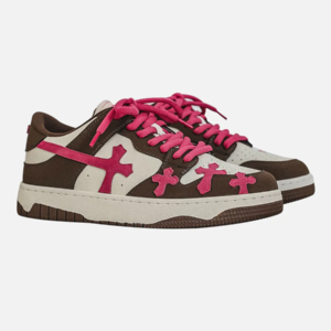 Low Top Classic Leather and Suede Sneaker in Decorated Cream Mocha