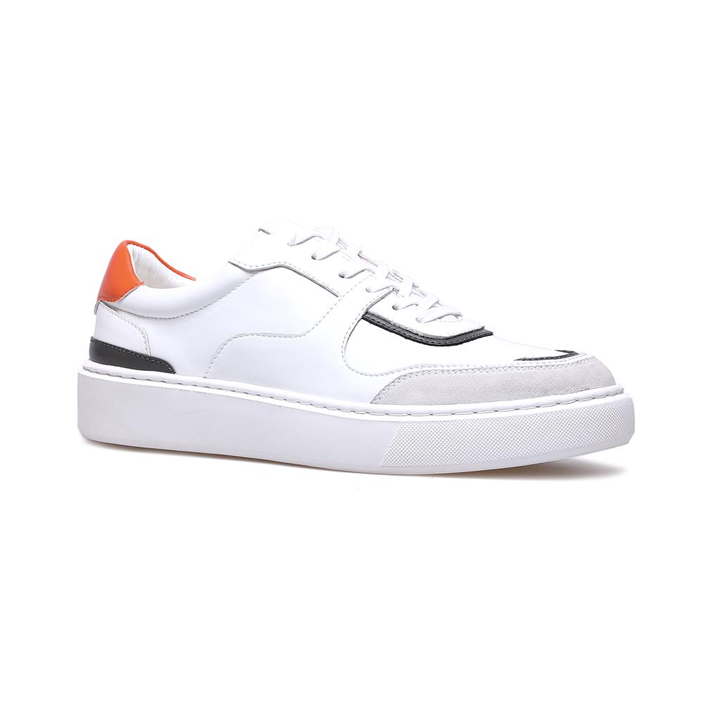 Low Top White / Orange Leather Sneakers Low Top White / Orange Leather Sneakers