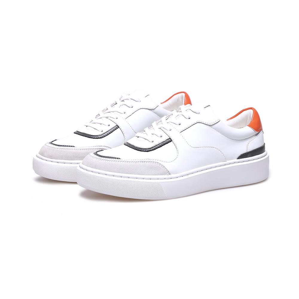 Low Top White / Orange Leather Sneakers Low Top White / Orange Leather Sneakers