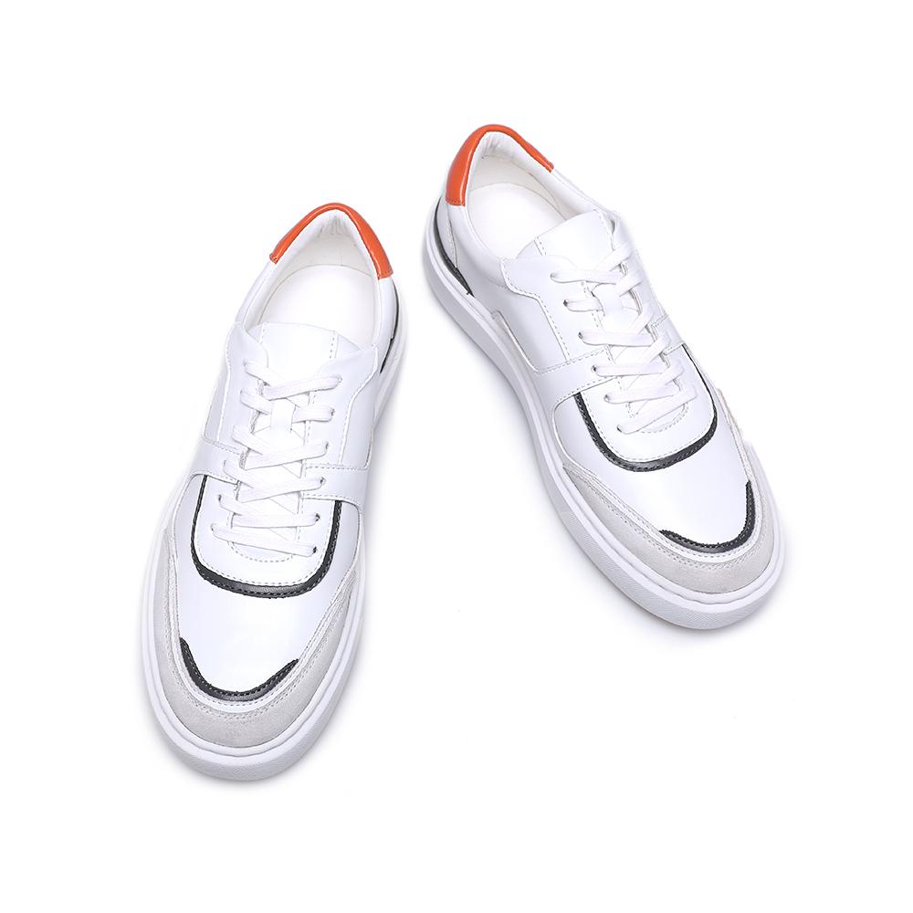 Low Top White / Orange Leather Sneakers Low Top White / Orange Leather Sneakers