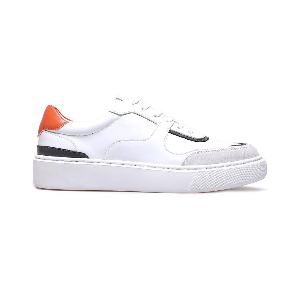 Low Top White / Orange Leather Sneakers Low Top White / Orange Leather Sneakers
